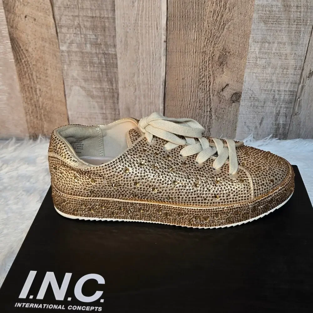 I.N.C. Lola Women's Gold Bling Sneakers Size 7